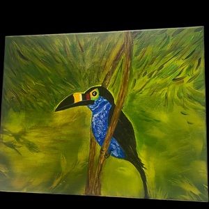 Acrylic bird animal painting artwork wall decor